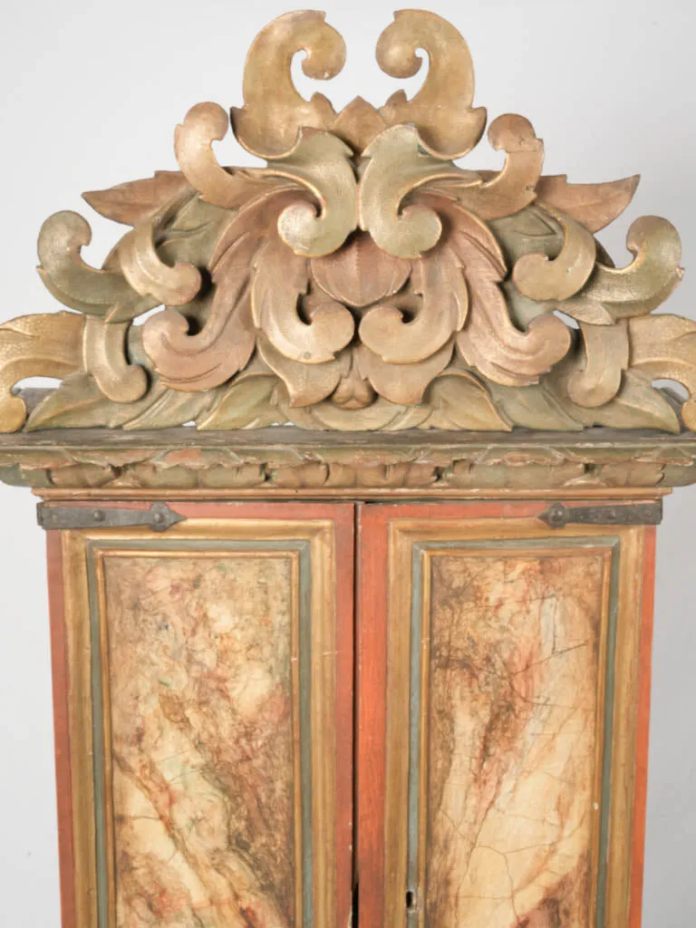 17th-century Italian Renaissance church pediment cabinet 57"