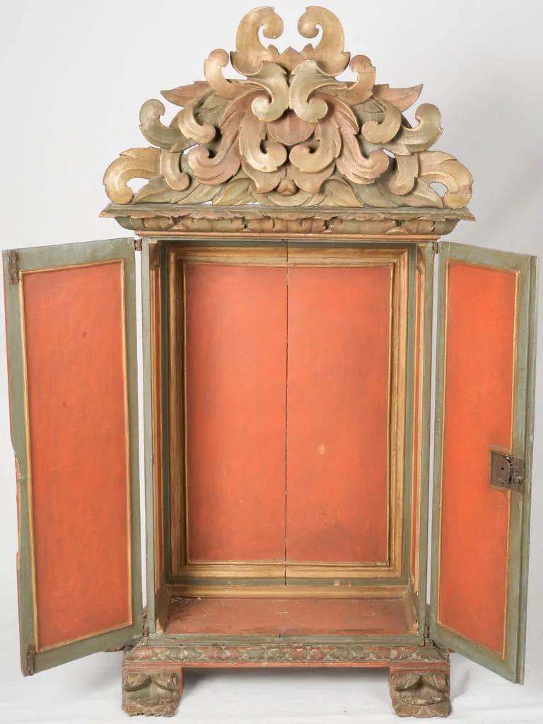 17th-century Italian Renaissance church pediment cabinet 57"