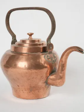 19th-century French copper kettle w/ stepped lid