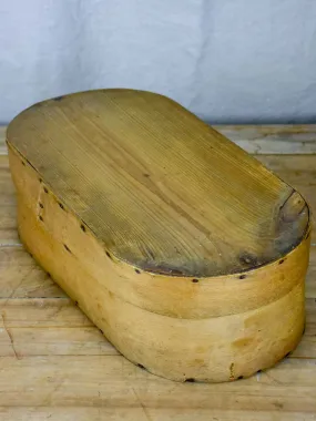 19th Century oval wooden storage box for lace