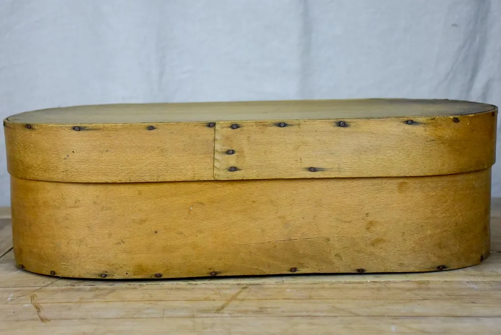 19th Century oval wooden storage box for lace