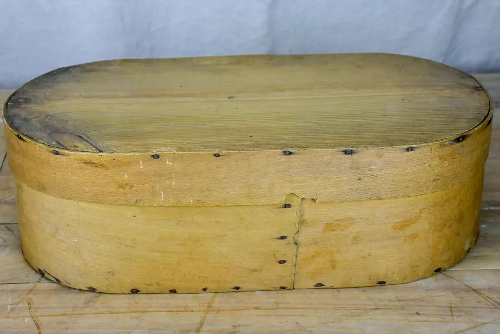 19th Century oval wooden storage box for lace