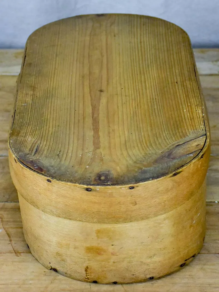 19th Century oval wooden storage box for lace