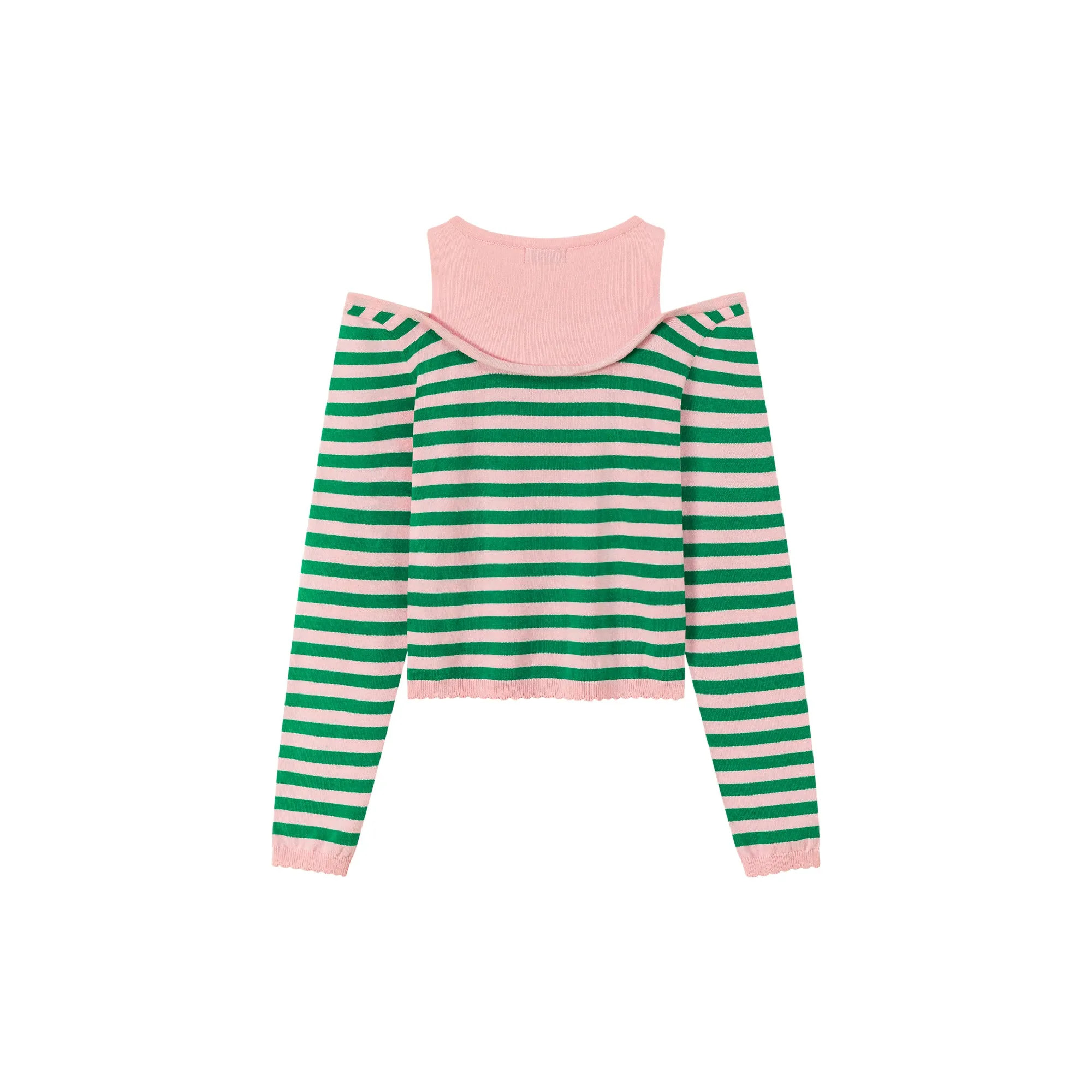 2-Layer Stripe Long Sleeves Top