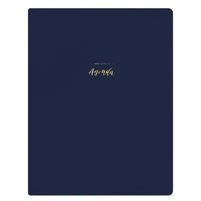 2023 Planner 8.5"x11" Weekly/Monthly Faux Leather Wirebound Navy - Ivory Paper Co