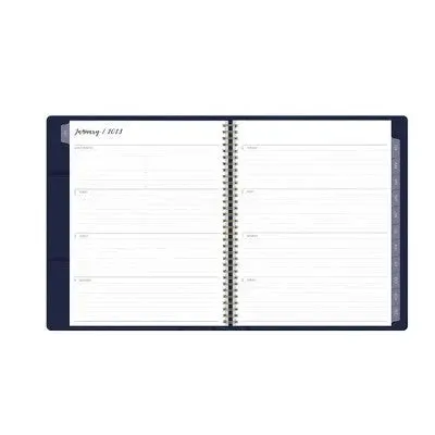 2023 Planner 8.5"x11" Weekly/Monthly Faux Leather Wirebound Navy - Ivory Paper Co