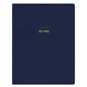 2023 Planner 8.5"x11" Weekly/Monthly Faux Leather Wirebound Navy - Ivory Paper Co