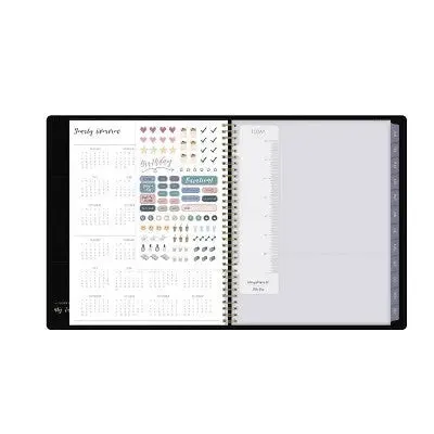 2023 Planner 8.5"x11" Weekly/Monthly Faux Leather Wirebound Navy - Ivory Paper Co