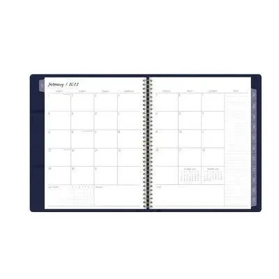 2023 Planner 8.5"x11" Weekly/Monthly Faux Leather Wirebound Navy - Ivory Paper Co