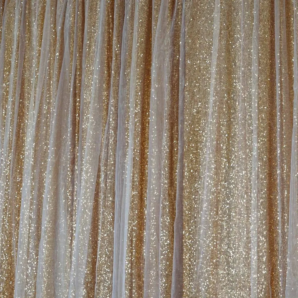 20ft x 10ft Grand Duchess Sequin Backdrop - Gold