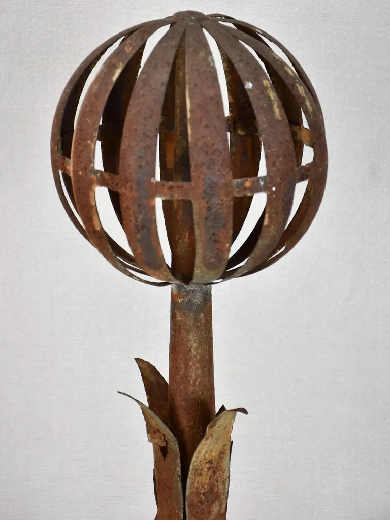 20th-century metal lighting rod with sphere 24½"