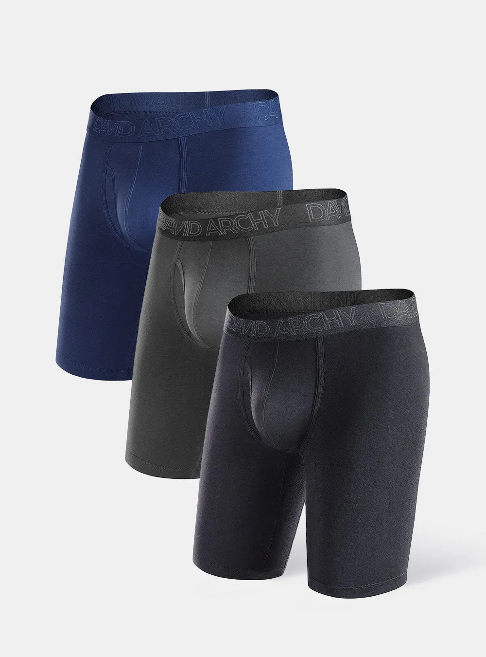 3 Packs Bamboo Rayon Boxer Shorts