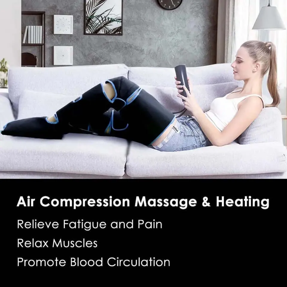 360° Foot and Leg Air Pressure Massager - Promotes Blood Circulation, Muscle Relaxation, and Lymphatic Drainage