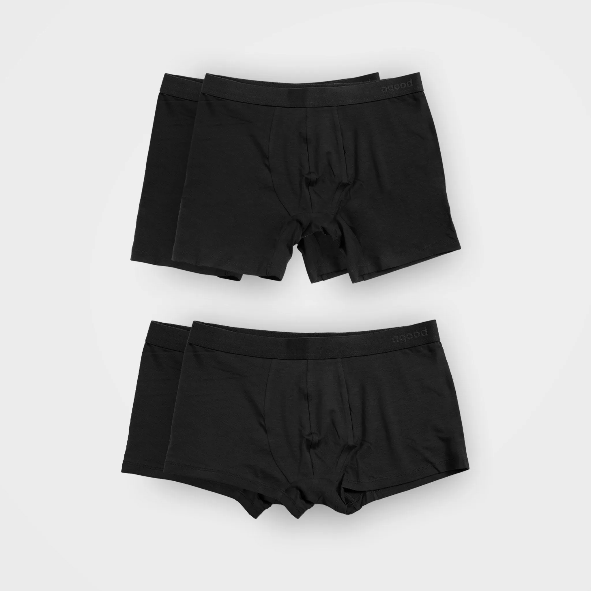 4 Pack Men's Black Underwear - Boxer Brief & Trunk | TENCEL™