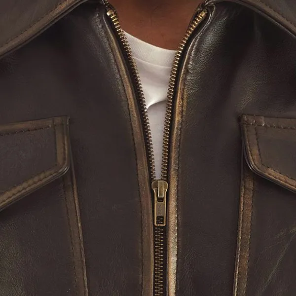 Aaron Brown Style Leather Bomber Jacket