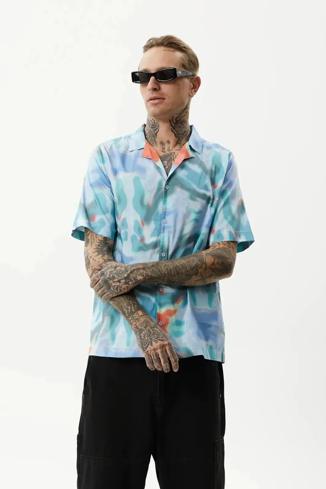 Afends thermal recycled cuban short sleeve shirt - multi