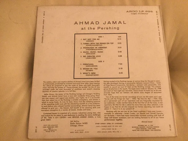 Ahmad Jamal Trio - Ahmad Jamal At The Pershing (LP, Album, Mono, Bla) (VG)