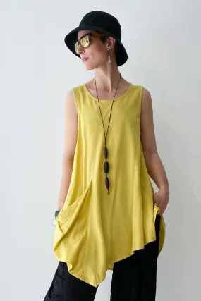 ALEMBIKA Tasca Tank in Lemon Jersey