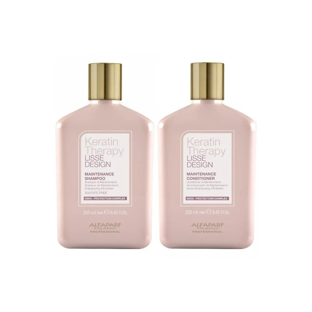 Alfaparf Milano Lisse Design Keratin Therapy Maintenance Shampoo & Conditioner Twin 2 x 250ml