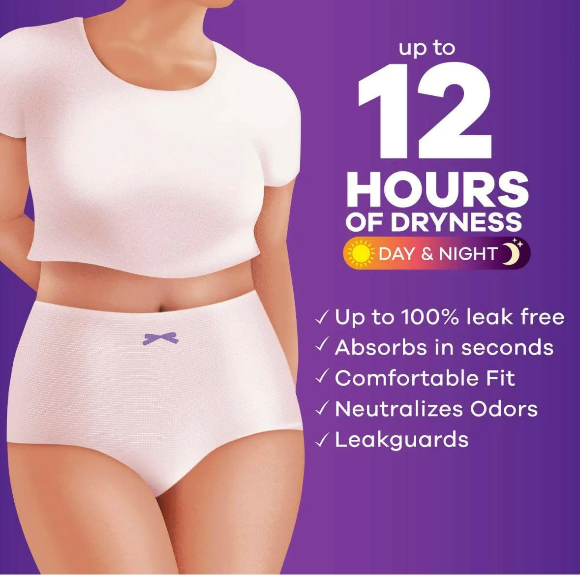 Always Discreet, Incontinence & Postpartum Underwear for Women, Maximum, Large, 17 Count