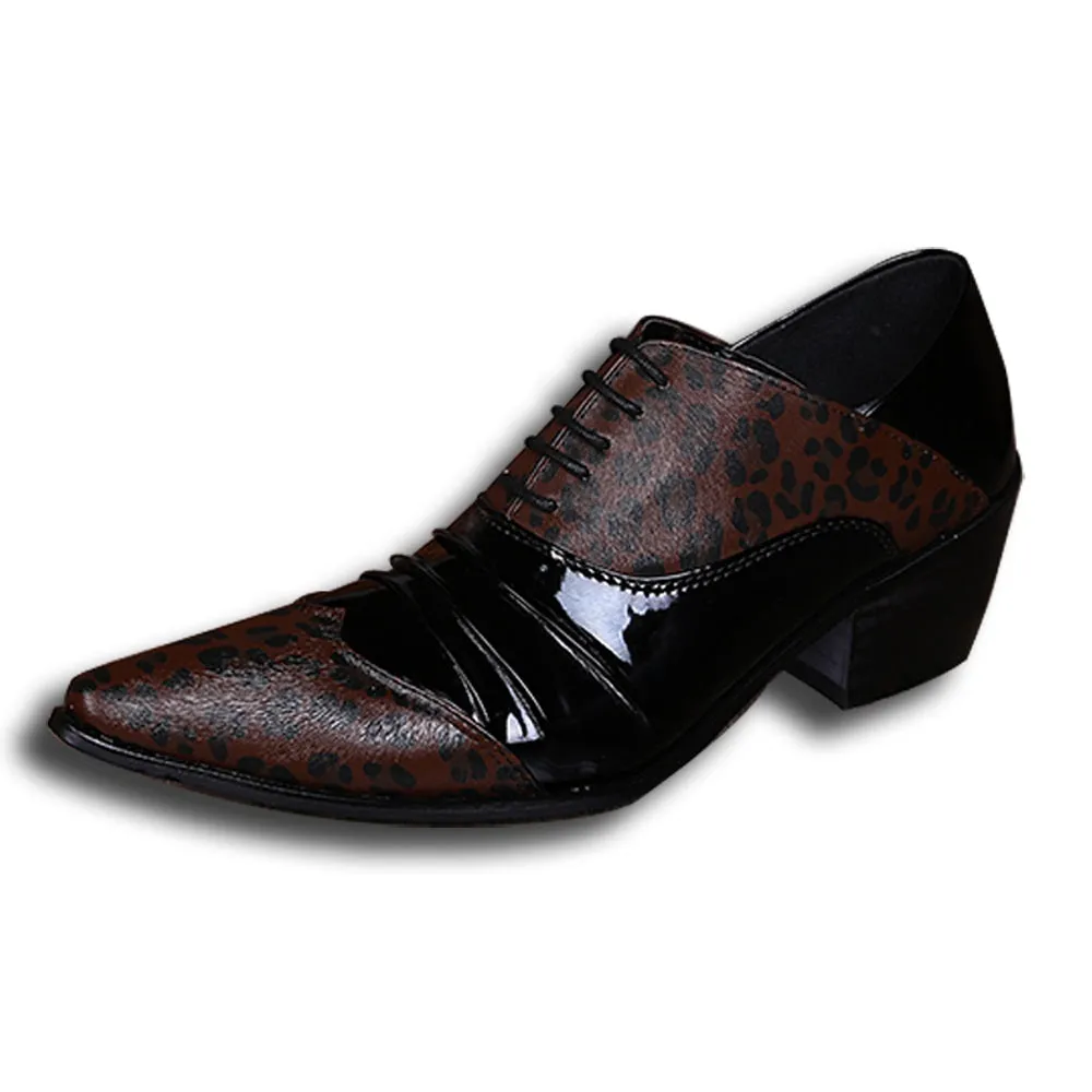 Animal Pattern Two Tones Pointed Men Oxfords