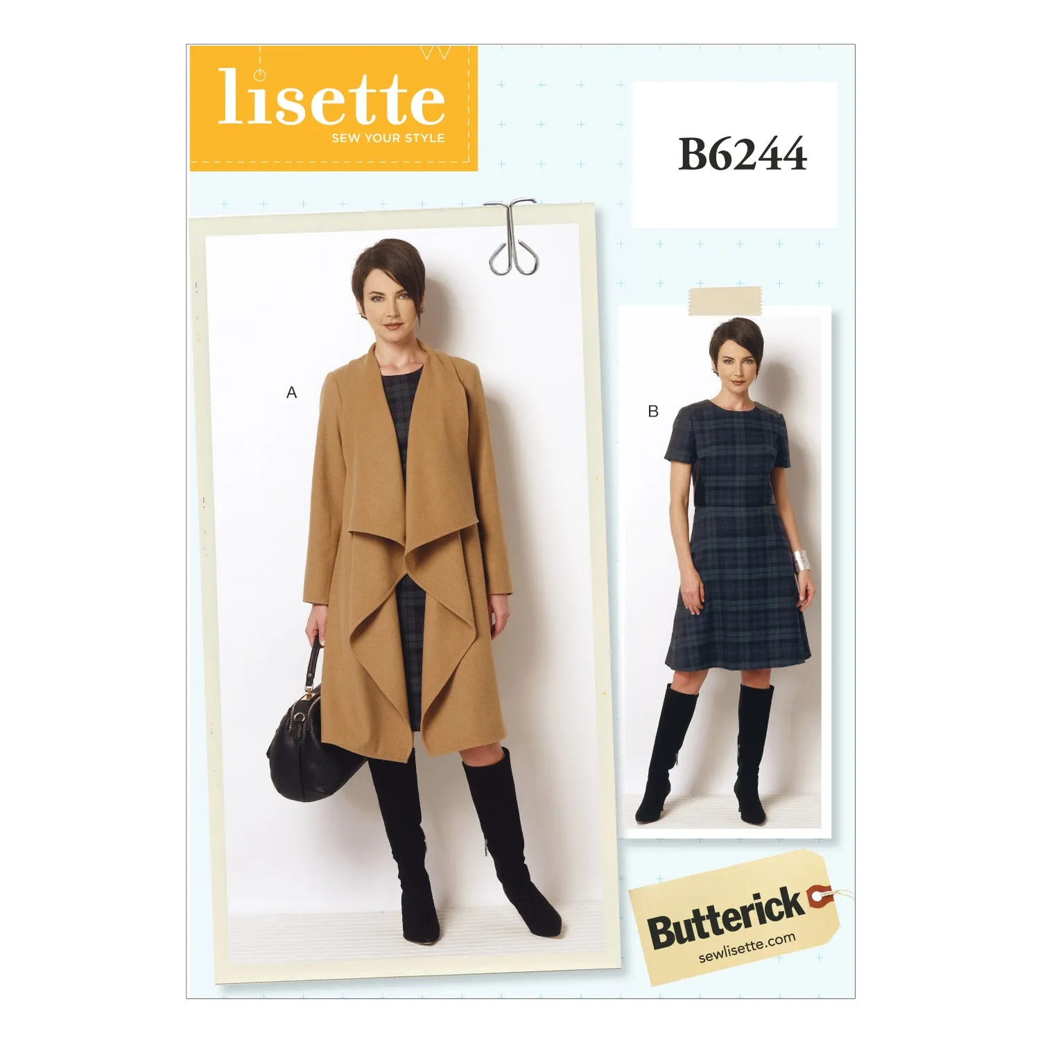 B6244 Misses'/Women's Coat and Dress