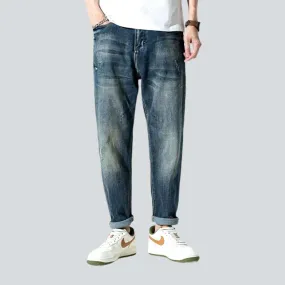 Baggy men's sanded jeans