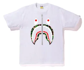 Bape ABC Shark Silver Zip Tee White/Green