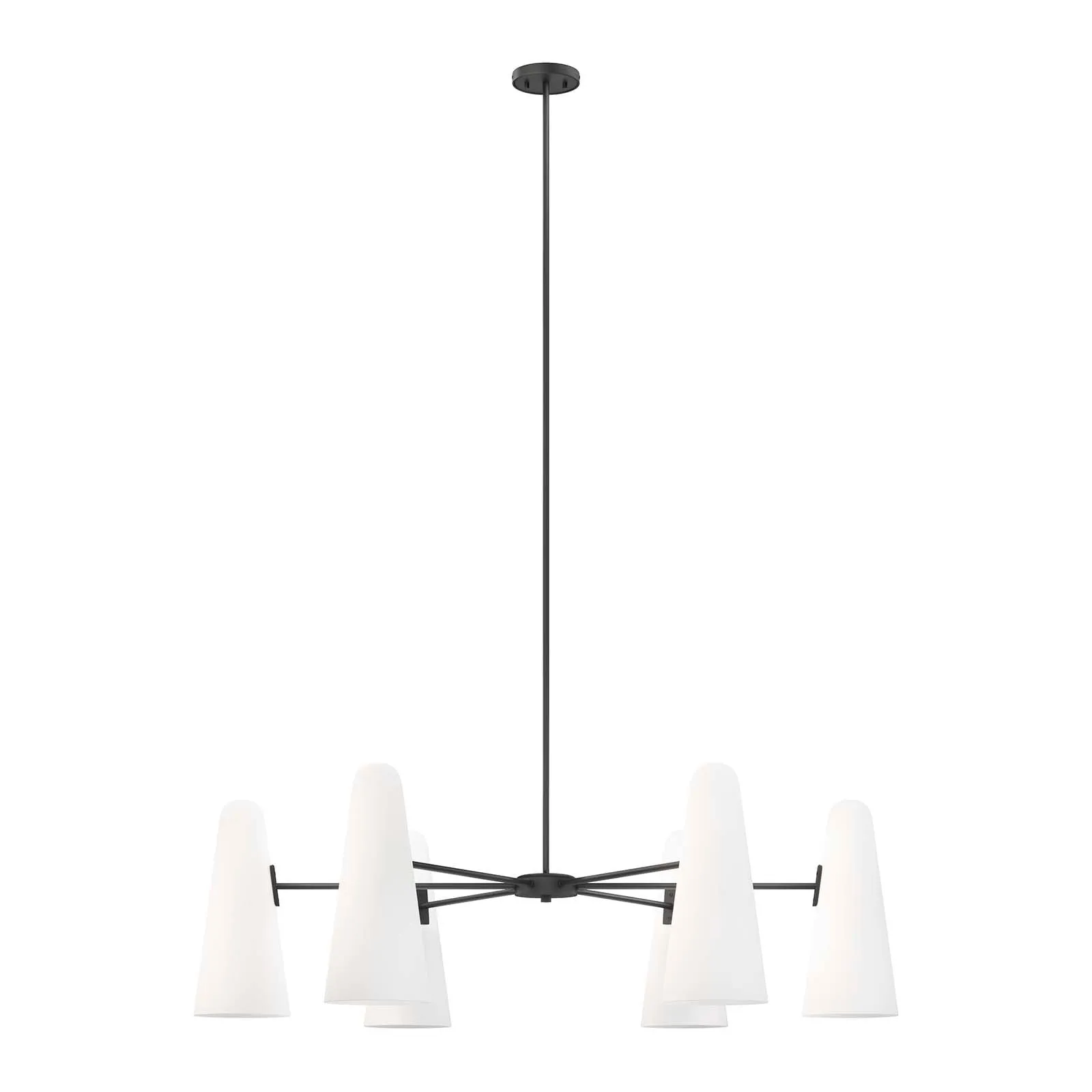 Beacon 6-Light Chandelier Opal Black EEI-5648-OPA-BLK