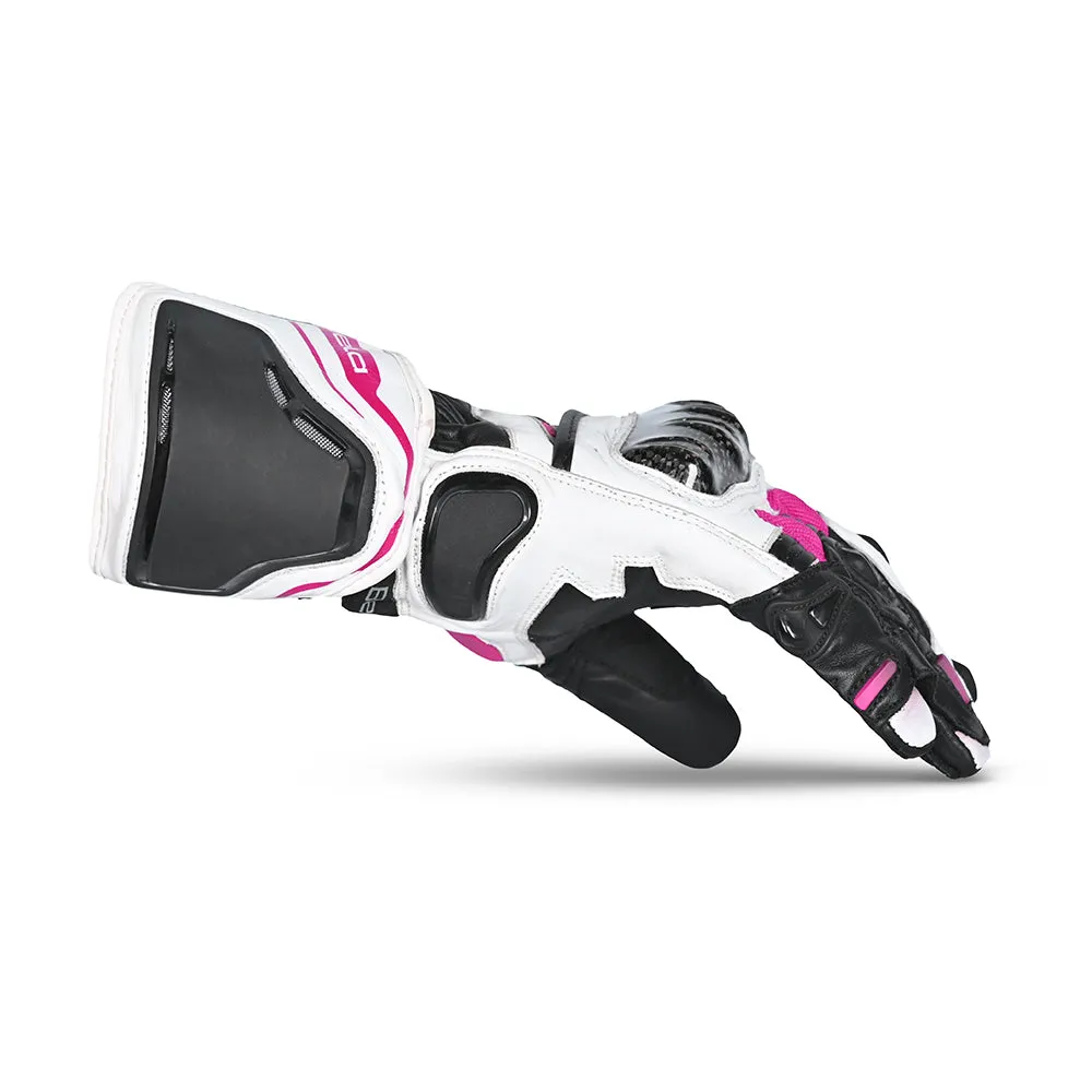 BELA Venom RS Lady Motorbike Racing Gloves Ladies White Black Pink