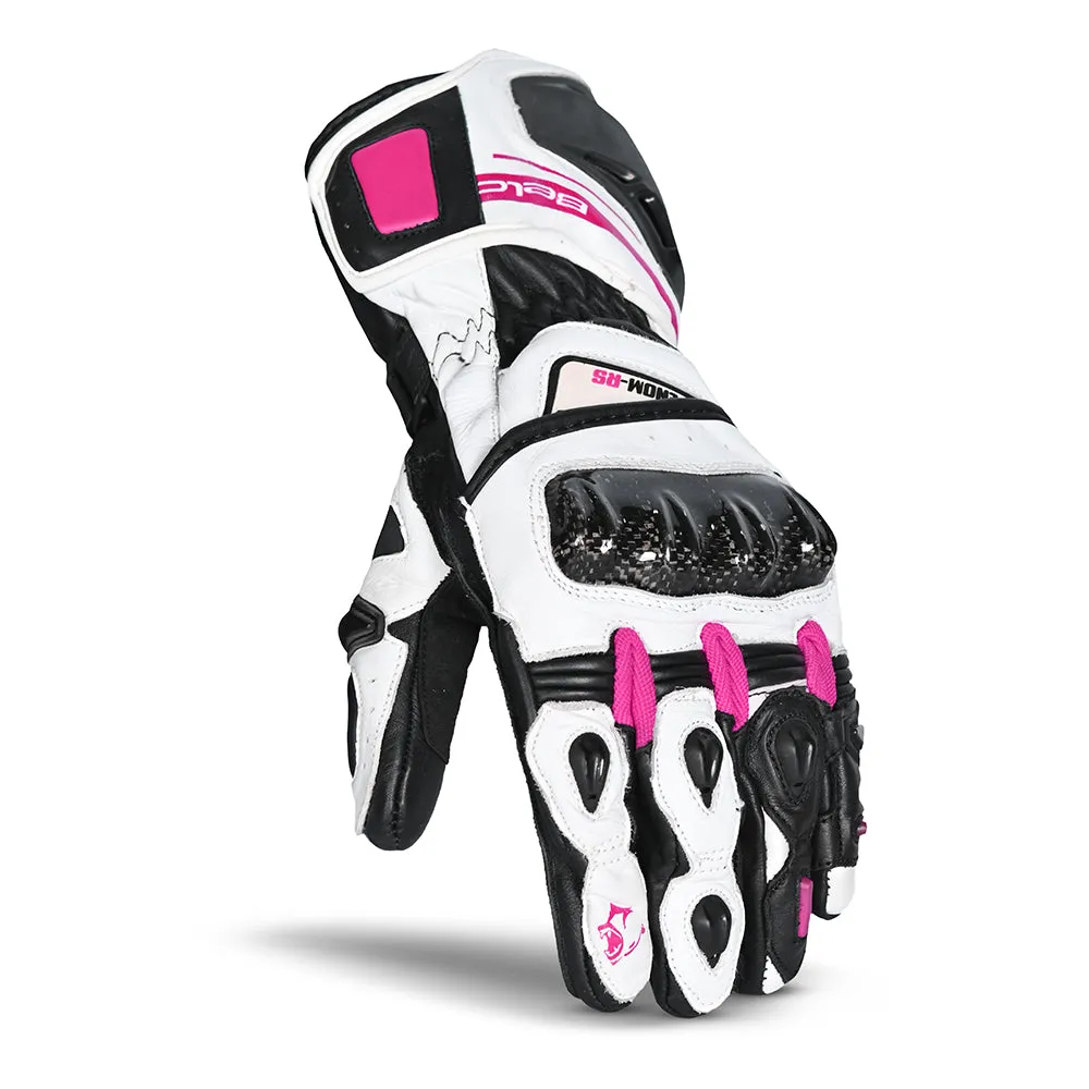 BELA Venom RS Lady Motorbike Racing Gloves Ladies White Black Pink