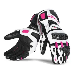 BELA Venom RS Lady Motorbike Racing Gloves Ladies White Black Pink