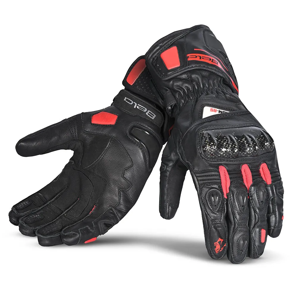 BELA Venom RS Motorcycle Racing Gloves Ladies Black Red