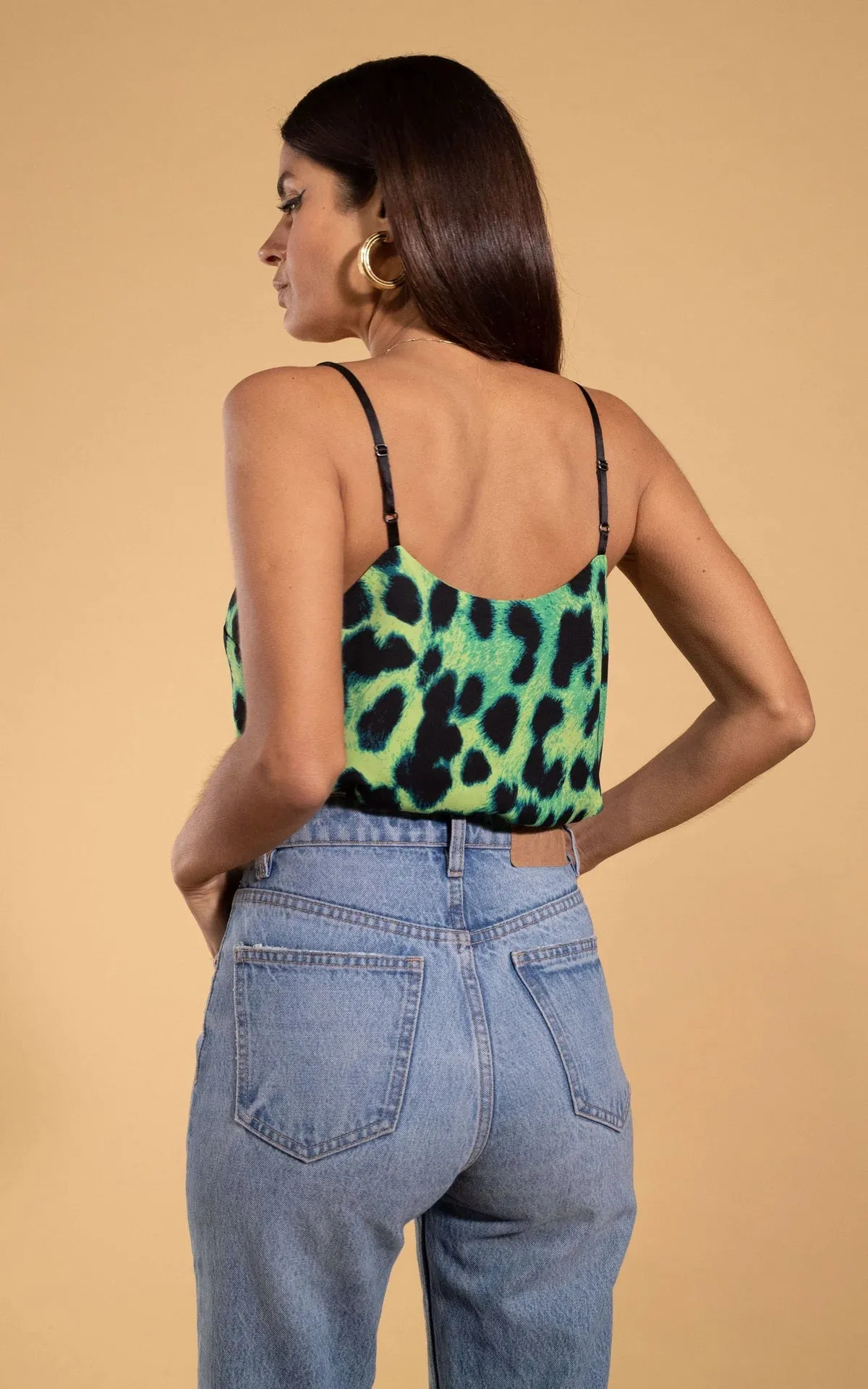 Birdie Cami Top In (Lime Leopard)