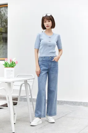 Blue Wide Leg Jeans