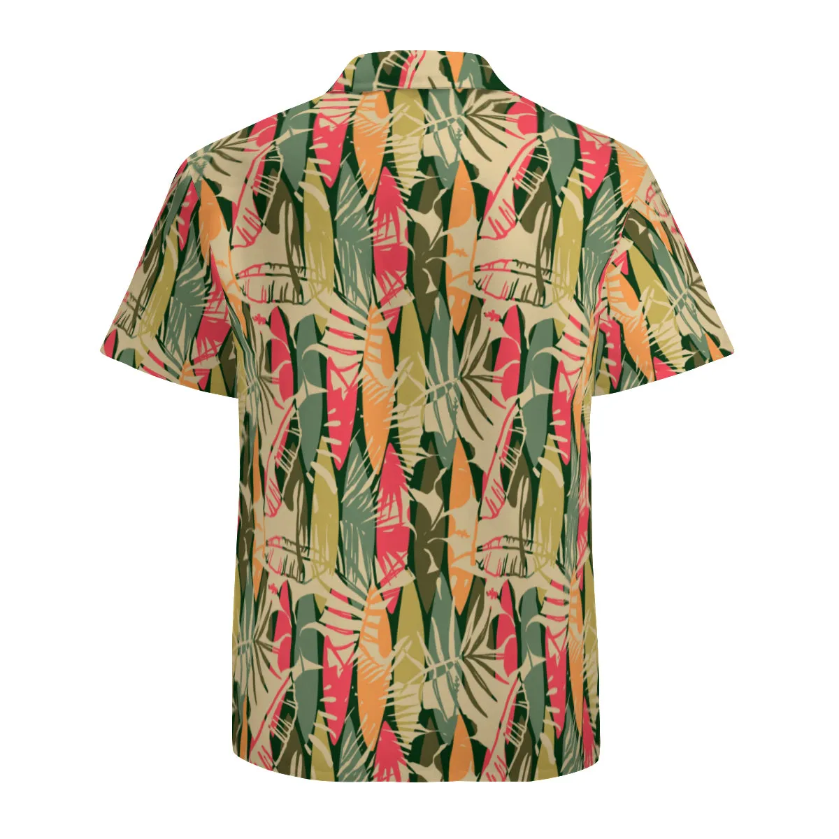 Boho Green Hawaiian Shirt for Men | Tiki Tropical Style | 70s Floral Hippie Clothing