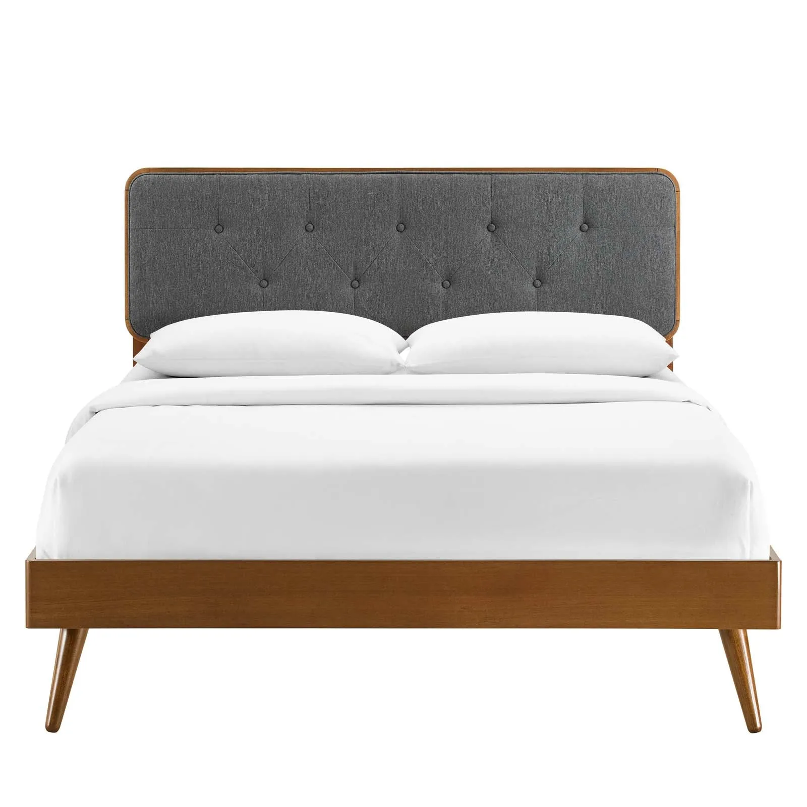 Bridgette Wood Platform Bed With Splayed Legs