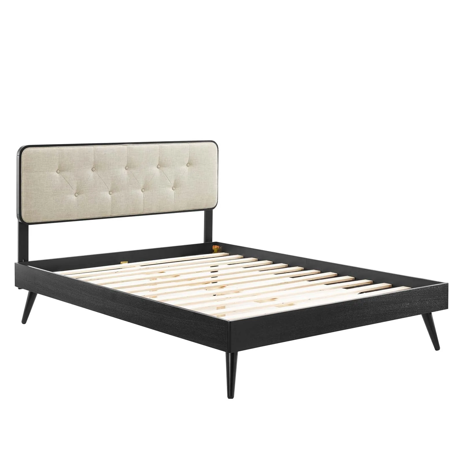 Bridgette Wood Platform Bed With Splayed Legs