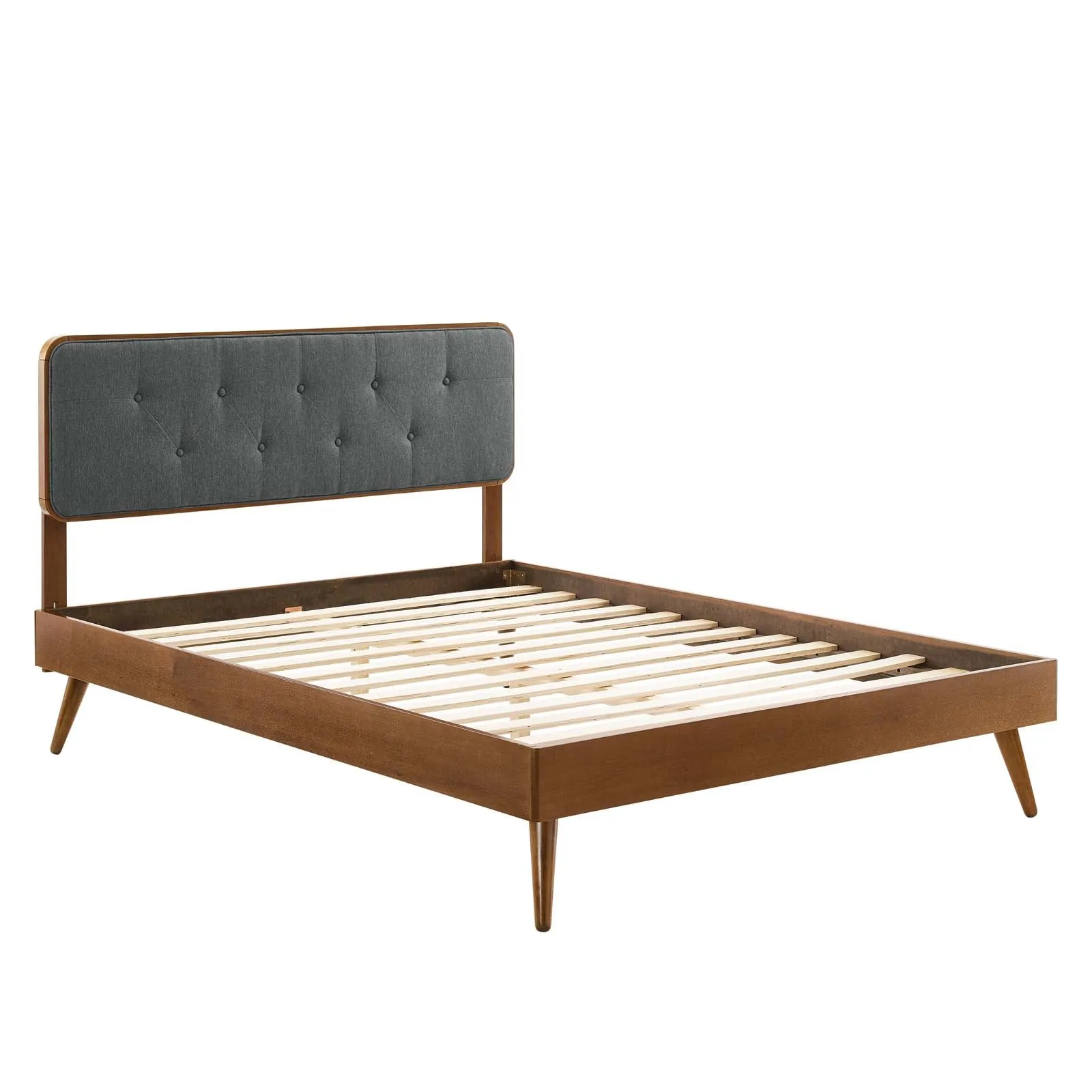 Bridgette Wood Platform Bed With Splayed Legs