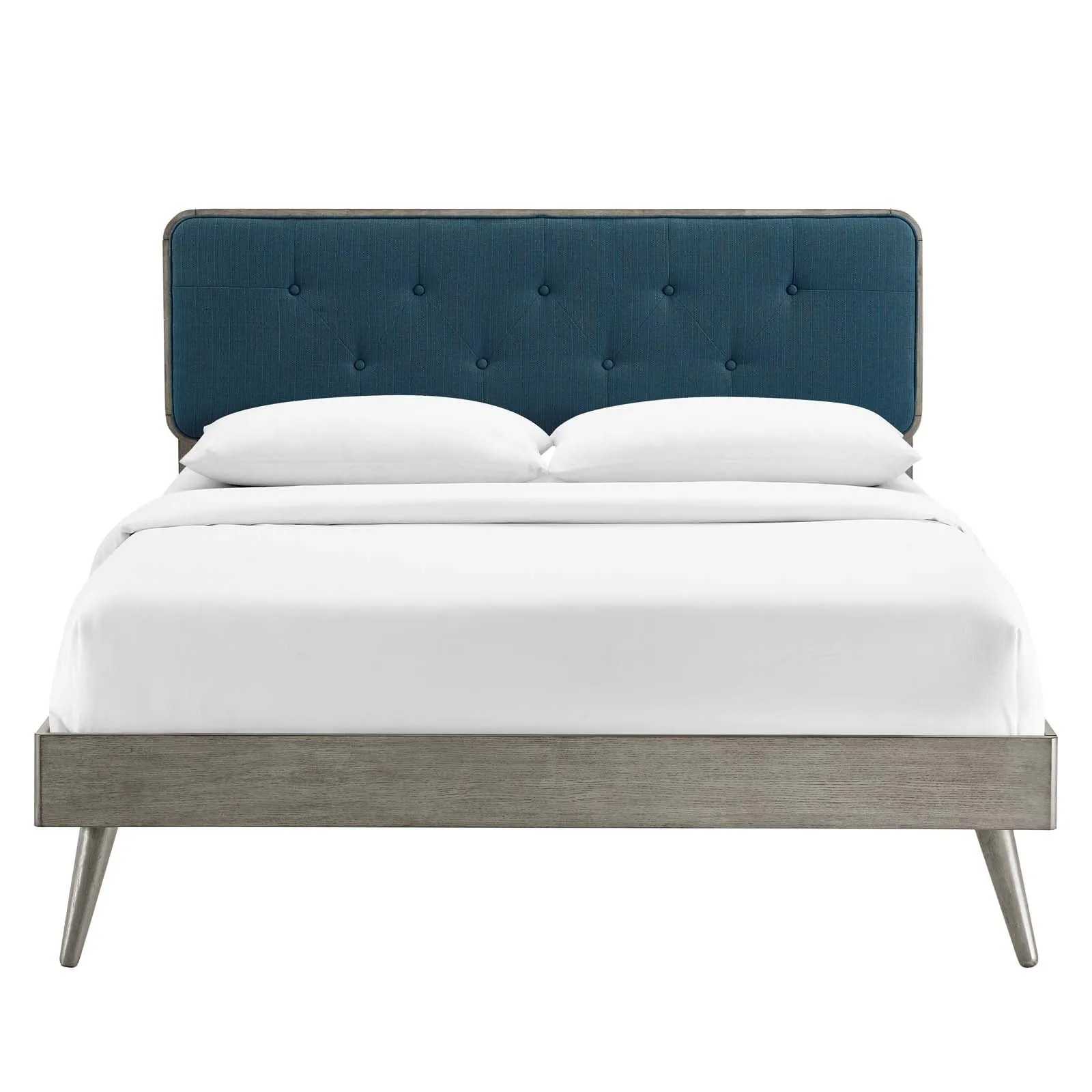 Bridgette Wood Platform Bed With Splayed Legs