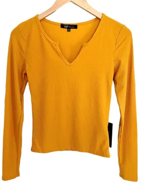 Bright Spring Marigold Ribbed Top