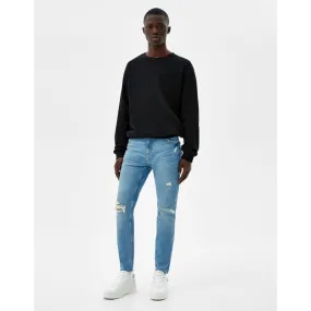 BSK Super Skinny Light Blue Ripped Jeans