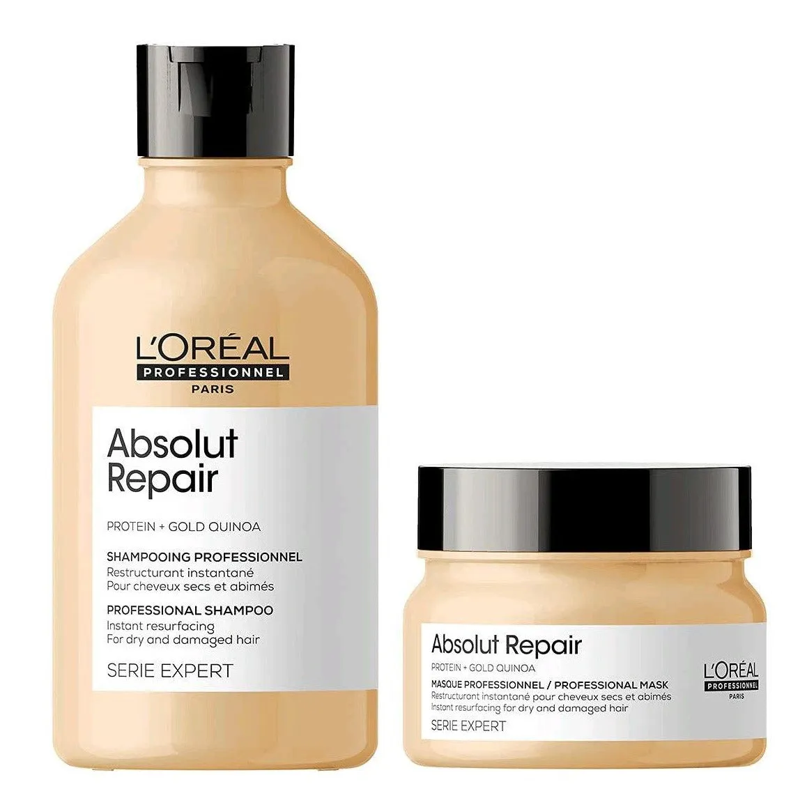 Bundle L'Oreal Absolut Repair Gold MASQUE  250 ML & L’Oreal Serie Expert Absolut Repair Gold Shampoo 300 ML