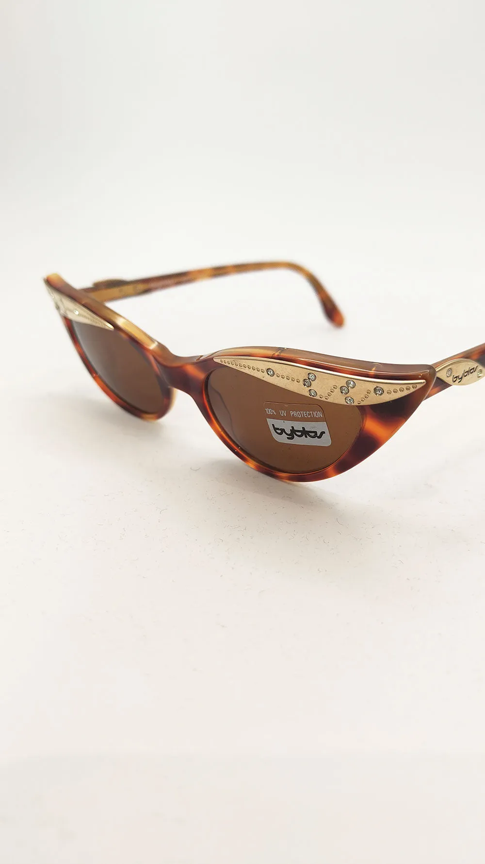 Byblos Vintage 90s Womens Tortoiseshell Cat Eye Sunglasses