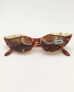 Byblos Vintage 90s Womens Tortoiseshell Cat Eye Sunglasses