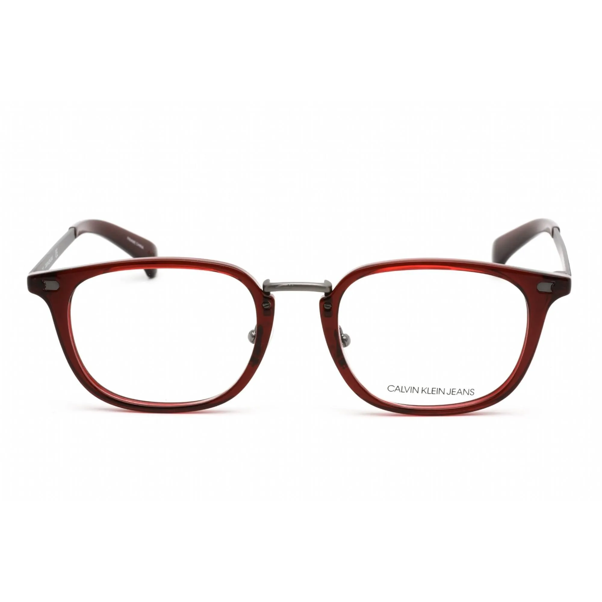 Calvin Klein Jeans Unisex Eyeglasses - Crystal Burgundy Plastic Frame | CKJ494AF 609