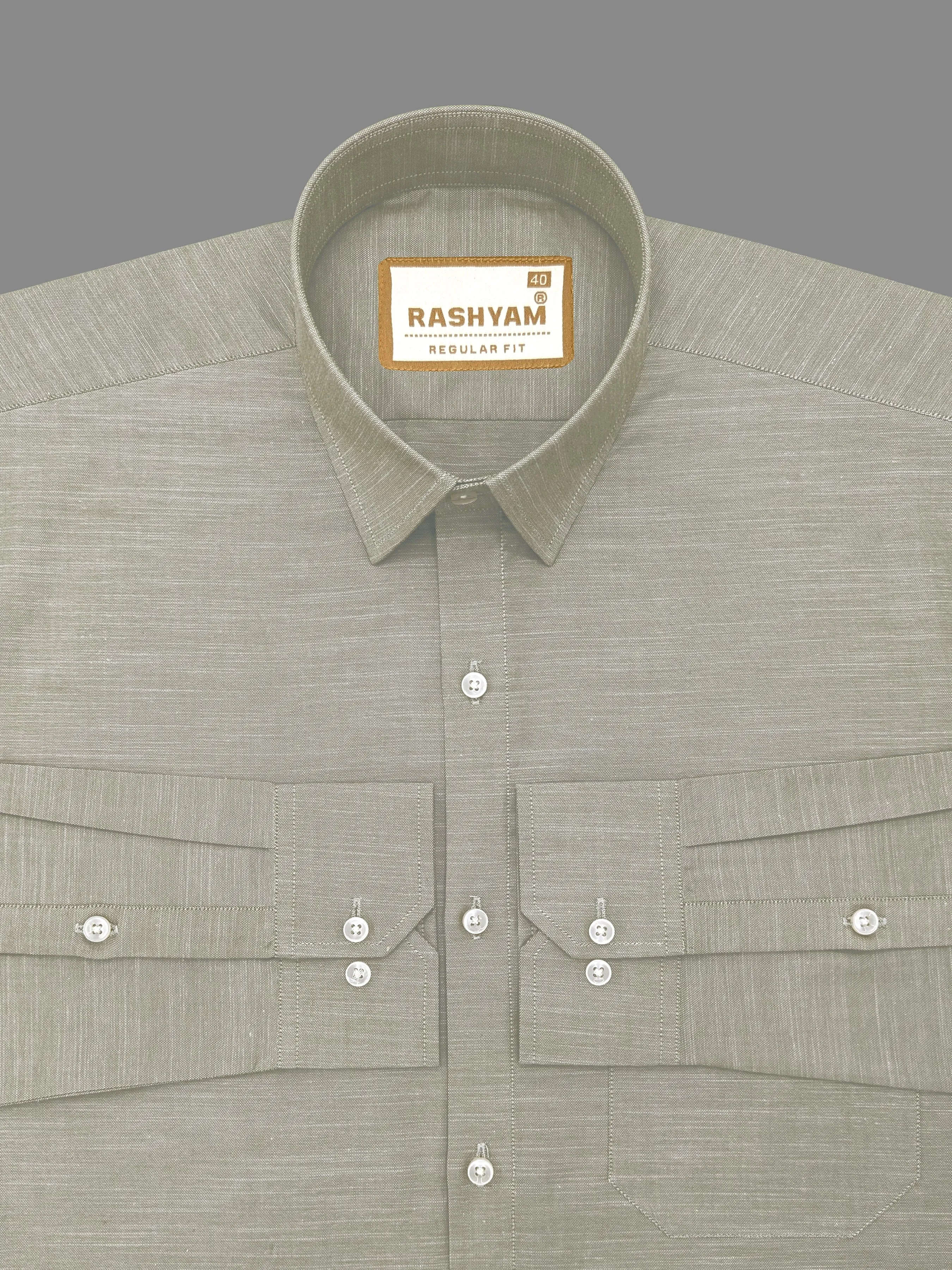 Chianti Premium Oxford Cotton Friar Grey Formal Shirt For Men