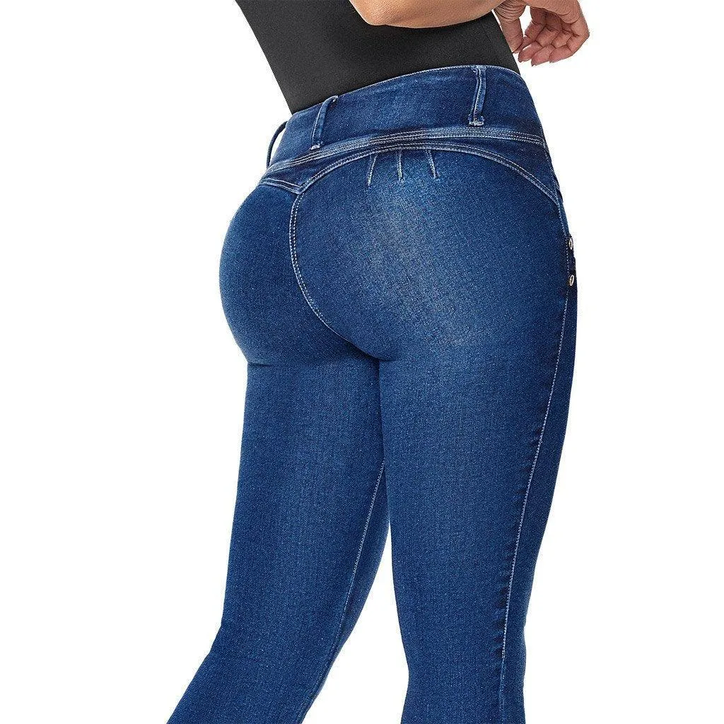 Colombian Butt Lifting Skinny Blue Jeans for Women LT.Rose 2016