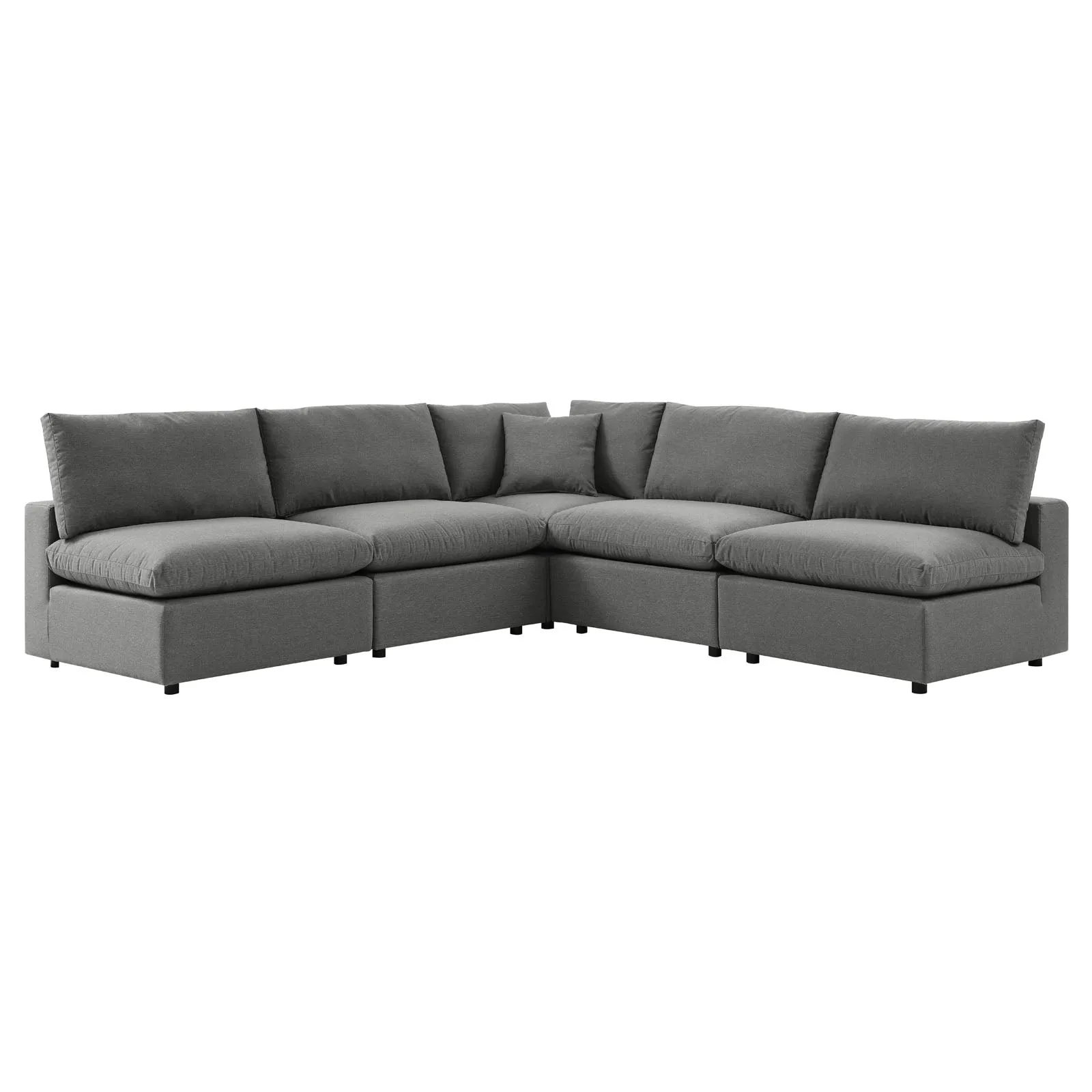 Commix 5-Piece Outdoor Patio Sectional Sofa Charcoal EEI-5587-CHA