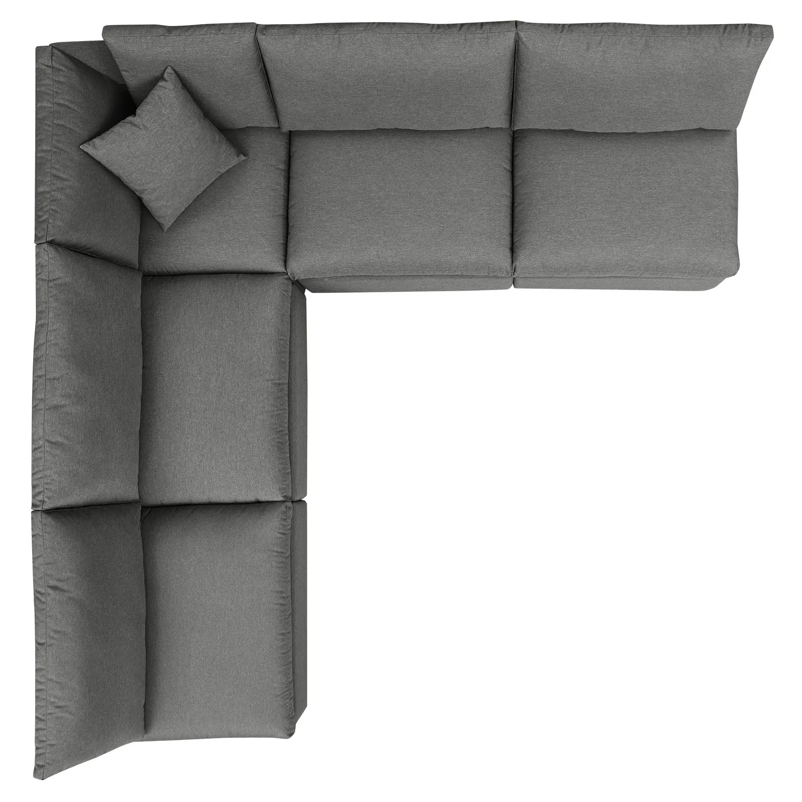 Commix 5-Piece Outdoor Patio Sectional Sofa Charcoal EEI-5587-CHA